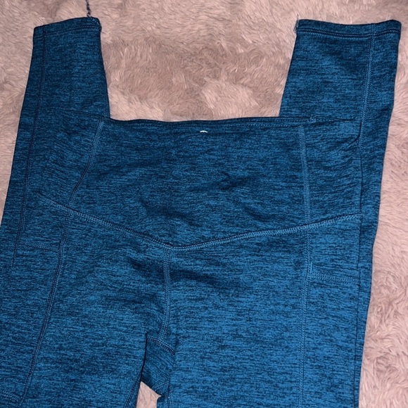 GAIAM teal blue heathered dark blue black yoga pants leggings fitted tights XS - Picture 6 of 8